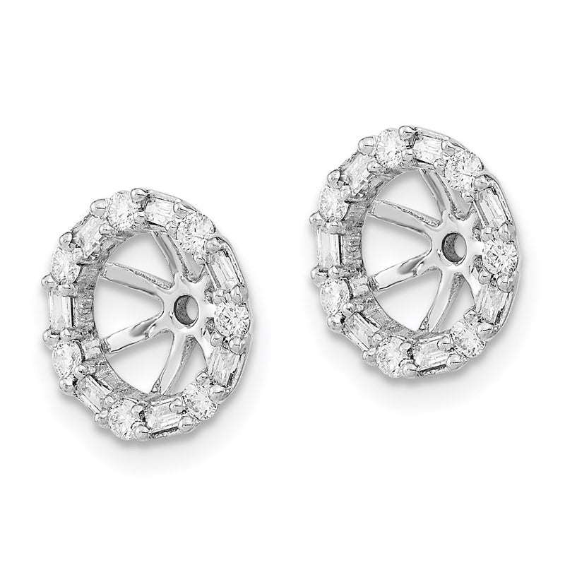 14k White Gold Real Diamond Earring Jackets