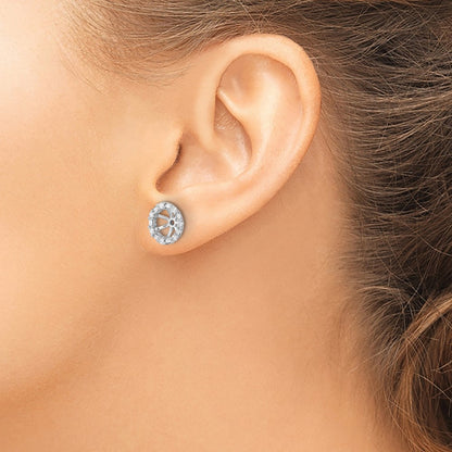 14k White Gold Real Diamond Earring Jackets