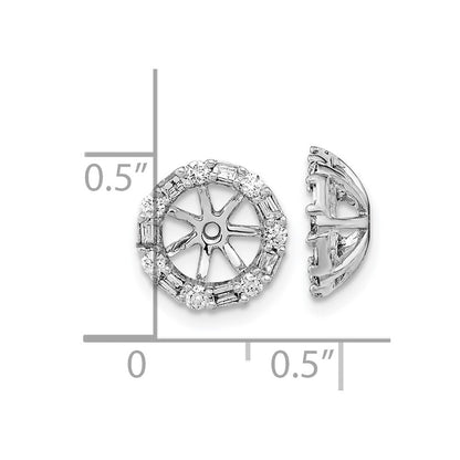14k White Gold Real Diamond Earring Jackets