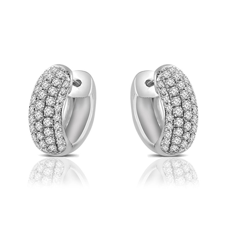 14k White Gold Real Diamond Earrings