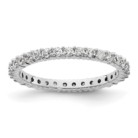 1/2ct Natural Diamond Wedding Ring Womens Stackable Eternity Band 14k White Gold