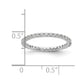 Solid Real 14k White Gold Polished Shared Prong 1/2ct CZ Eternity Wedding Band Ring