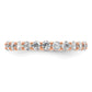 Solid Real 14k Rose Gold Polished shared Prong 1ct CZ Eternity Wedding Band Ring