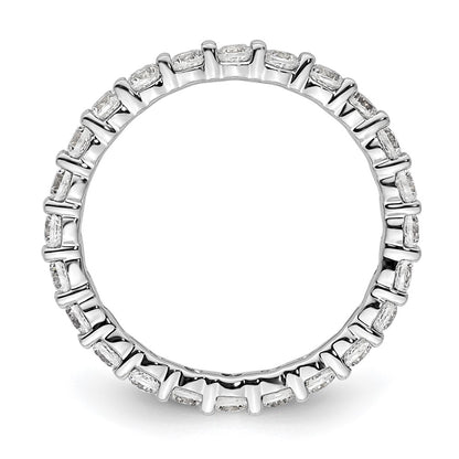 Solid Real 14k White Gold Polished shared Prong 1ct CZ Eternity Wedding Band Ring
