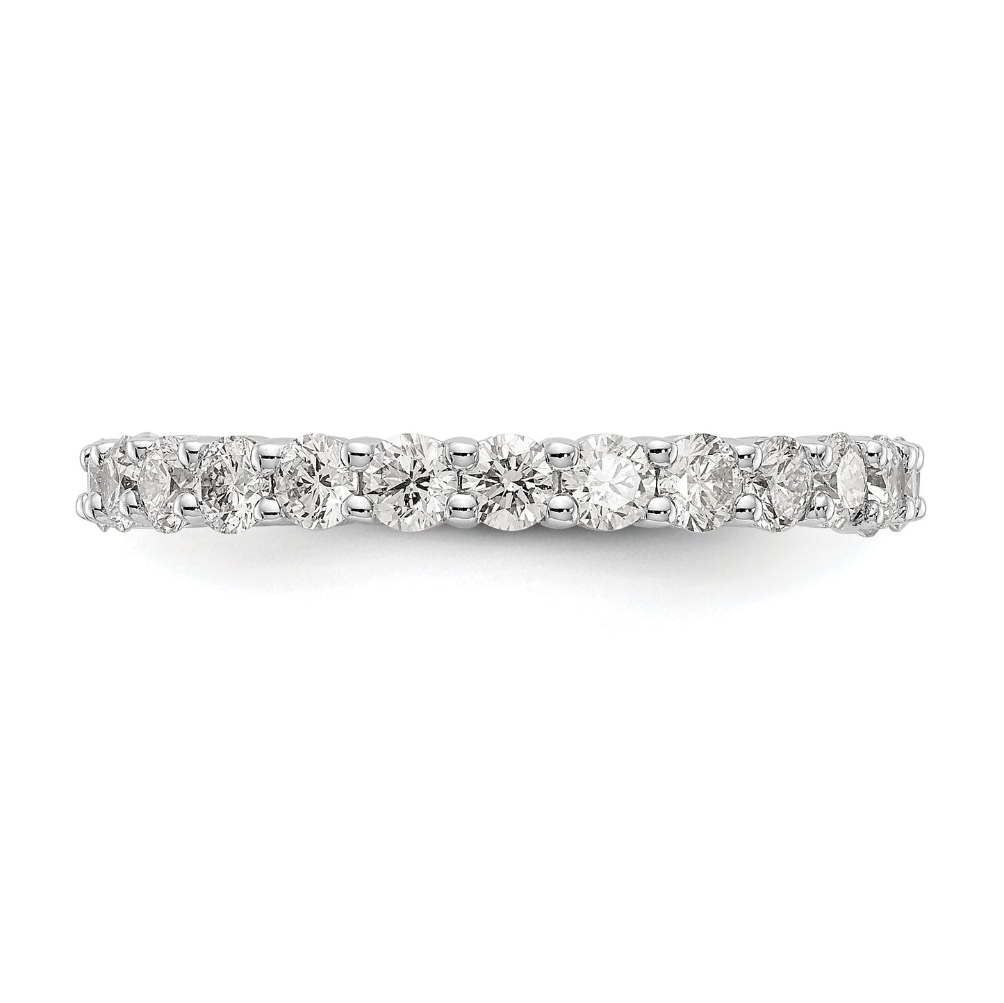 Solid Real 14k White Gold 1.5CT Shared Prong CZ Eternity Wedding Band Ring
