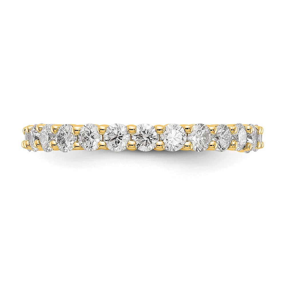 Solid Real 14k 1.5CT Shared Prong CZ Eternity Wedding Band Ring