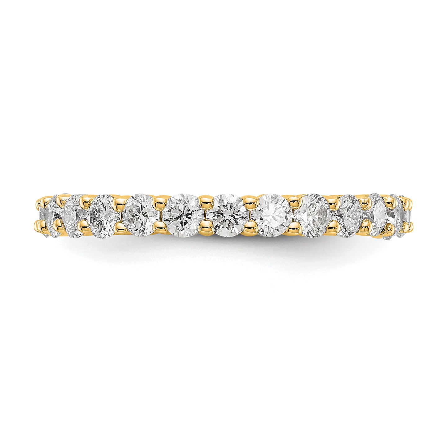 Solid Real 14k 1.5CT Shared Prong CZ Eternity Wedding Band Ring