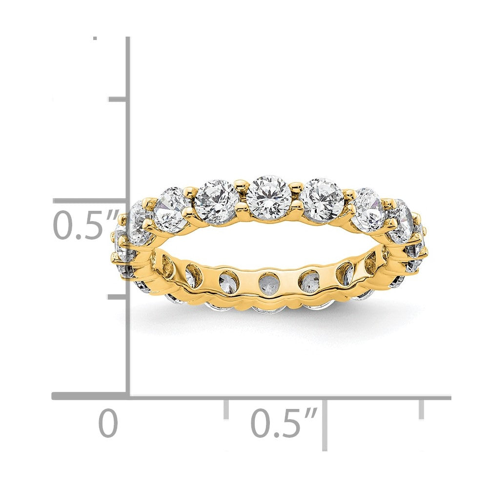 Solid Real 14k Polished Shared Prong 2ct CZ Eternity Wedding Band Ring