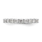 Solid Real 14k White Gold Polished Shared Prong 2ct CZ Eternity Wedding Band Ring