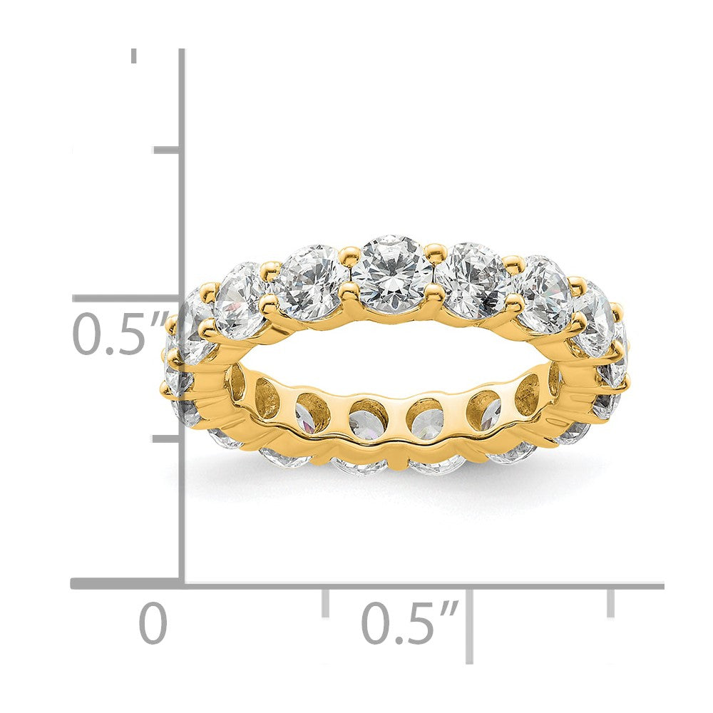 Solid Real 14k Polished Shared Prong 3ct CZ Eternity Wedding Band Ring