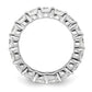 Solid Real 14k White Gold Polished Shared Prong 3ct CZ Eternity Wedding Band Ring