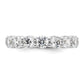 Solid Real 14k White Gold Polished Shared Prong 4ct CZ Eternity Wedding Band Ring