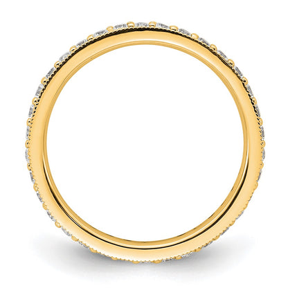 Solid Real 14k Polished Round 1/2 CT Vintage CZ Eternity Wedding Band Ring