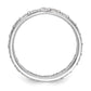 Solid Real 14k White Gold Polished Vintage 2ct CZ Eternity Wedding Band Ring