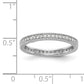 Solid Real 14k White Gold Polished 1/3CT Milgrain Edge CZ Eternity Wedding Band Ring