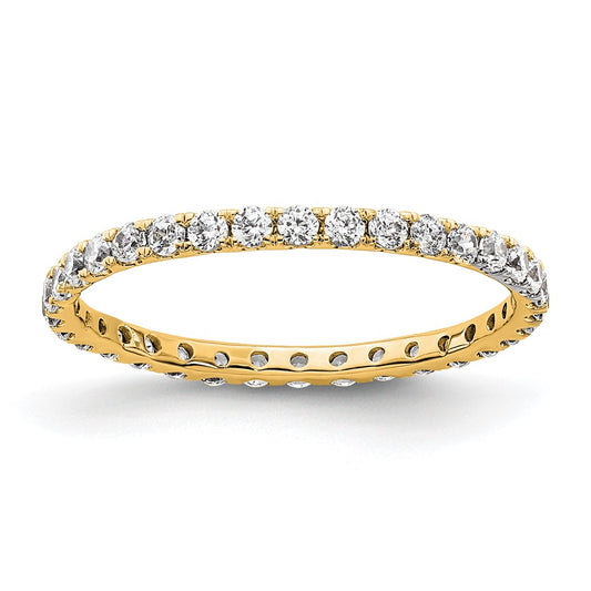 Solid Real 14k Polished U Shared Prong 1/2ct CZ Eternity Wedding Band Ring