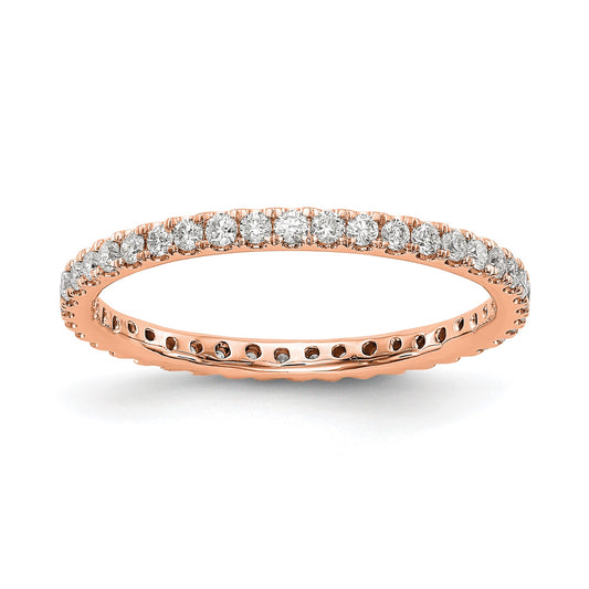 1/2ct Natural Diamond Wedding Ring Womens U-Prong Eternity Band 14k Rose Gold