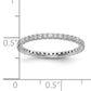 Solid Real 14k White Gold Polished U Shared Prong 1/2ct CZ Eternity Wedding Band Ring