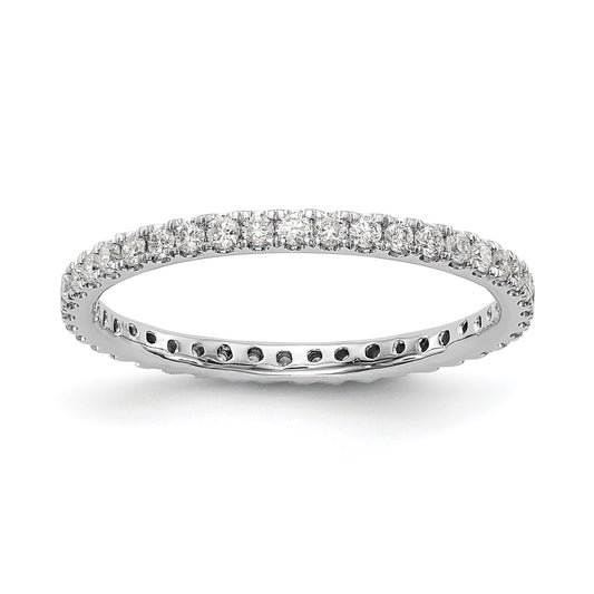 1/2ct Natural Diamond Wedding Ring Womens U-Prong Eternity Band 14k White Gold