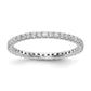 Solid Real 14k White Gold Polished U Shared Prong 1/2ct CZ Eternity Wedding Band Ring
