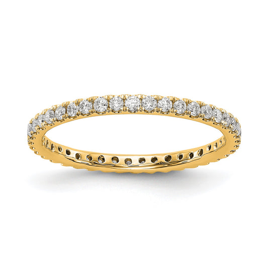 1/2ct Natural Diamond Wedding Ring Womens U-Prong Eternity Band 14k Yellow Gold