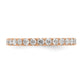 Solid Real 14k Rose Gold Polished U Shared Prong 1ct CZ Eternity Wedding Band Ring