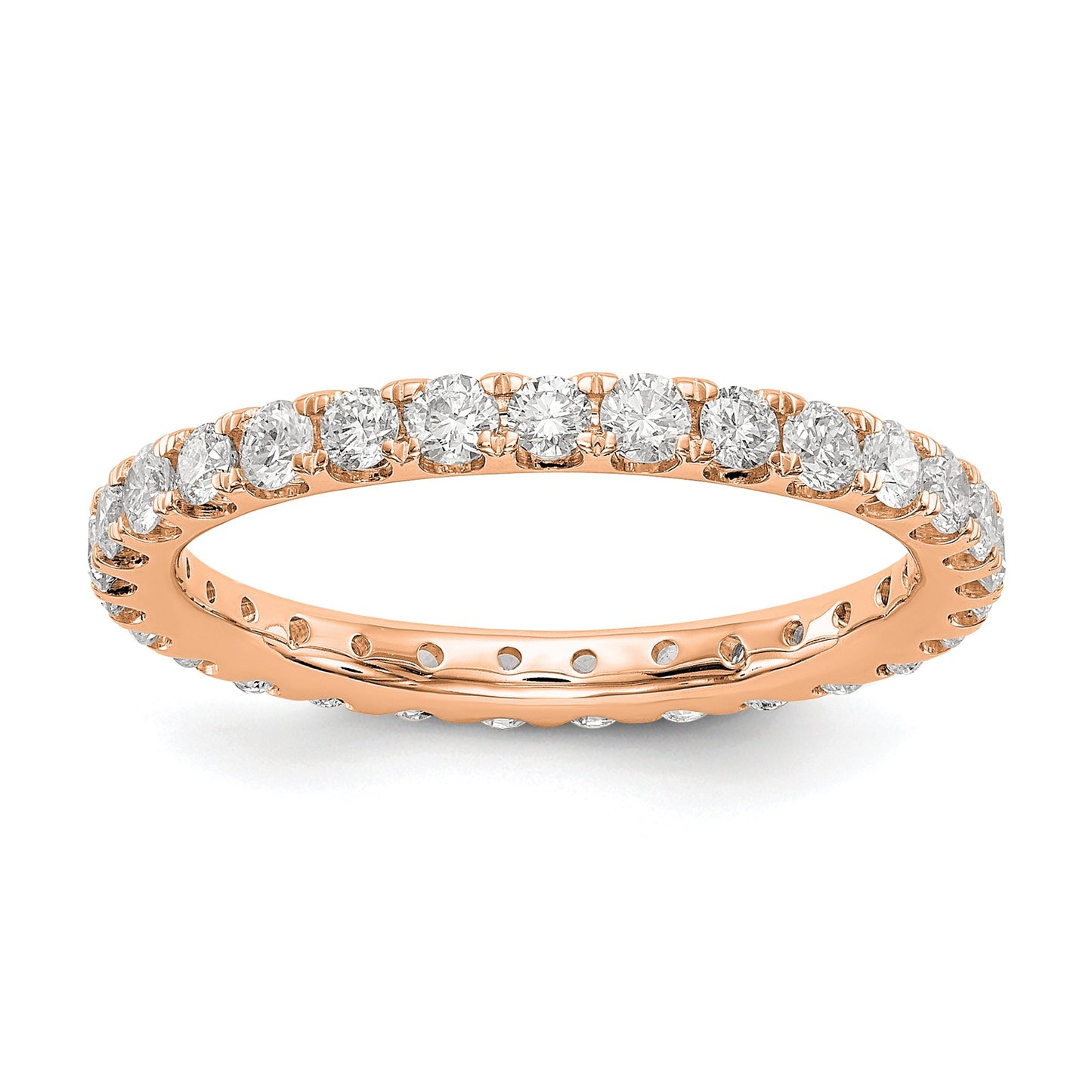 1 ct Natural Diamond Wedding Ring Womens U-Prong Eternity Band 14k Rose Gold