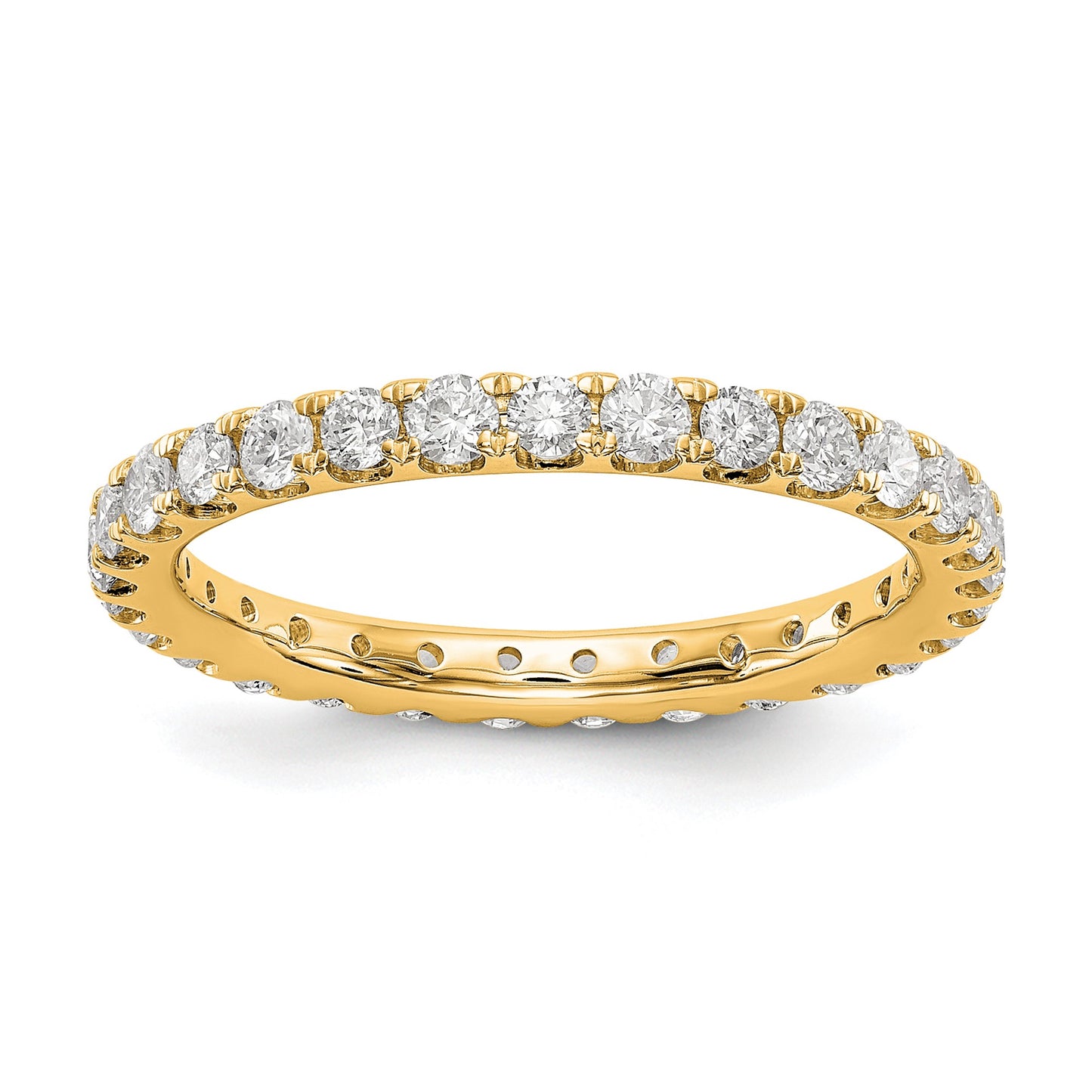 1 ct Natural Diamond Wedding Ring Womens U-Prong Eternity Band 14k Yellow Gold