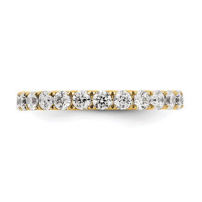 Solid Real 14k 1 1/2CT U Shared Prong CZ Eternity Wedding Band Ring