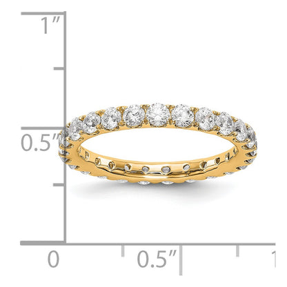 Solid Real 14k 1 1/2CT U Shared Prong CZ Eternity Wedding Band Ring