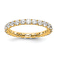 Solid Real 14k 1 1/2CT U Shared Prong CZ Eternity Wedding Band Ring