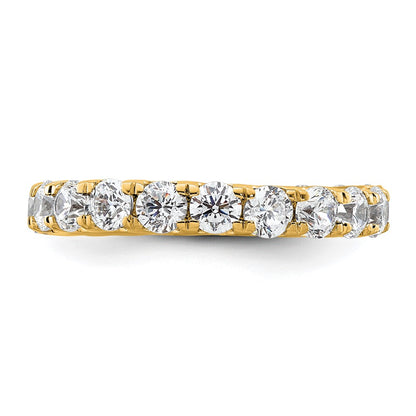 Solid Real 14k Polished U Shared Prong 2ct CZ Eternity Wedding Band Ring