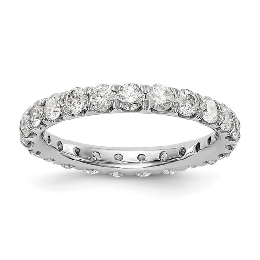 2 ct Natural Diamond Wedding Ring Womens U-Prong Eternity Band 14k White Gold