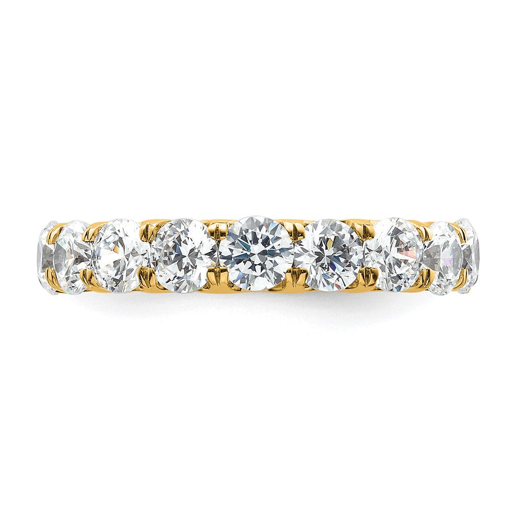 Solid Real 14k Polished U Shared Prong 3ct CZ Eternity Wedding Band Ring