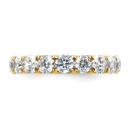 Solid Real 14k Polished U Shared Prong 3ct CZ Eternity Wedding Band Ring