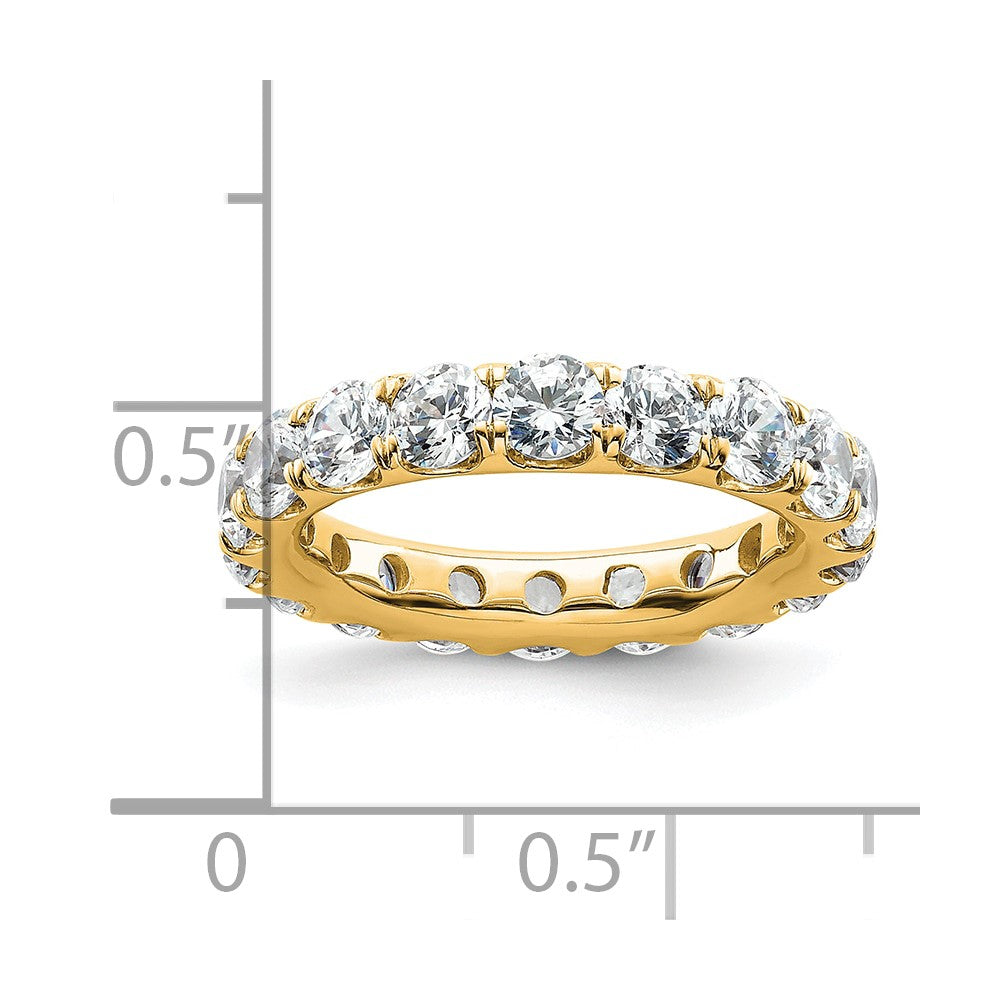Solid Real 14k Polished U Shared Prong 3ct CZ Eternity Wedding Band Ring