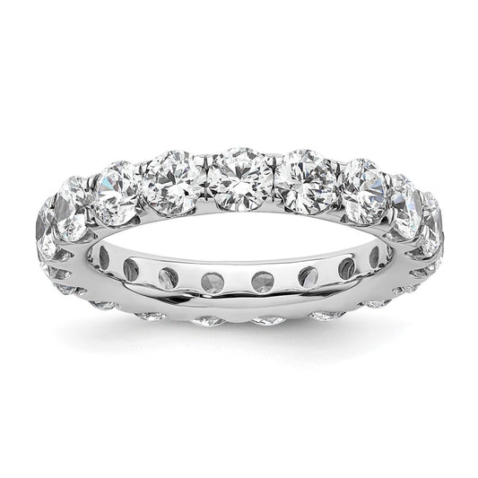 Solid Real 14k White Gold Polished U Shared Prong 3ct CZ Eternity Wedding Band Ring
