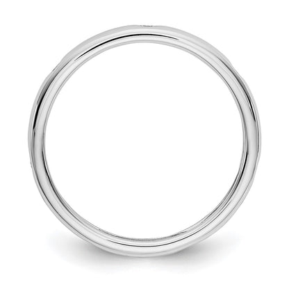 Solid Real 14k White Gold 1/10CT Polished Bezel Set CZ Eternity Wedding Band Ring