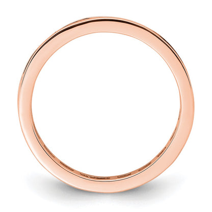 Solid Real 14k Rose Gold Polished 1/2ct Channel Set CZ Eternity Wedding Band Ring