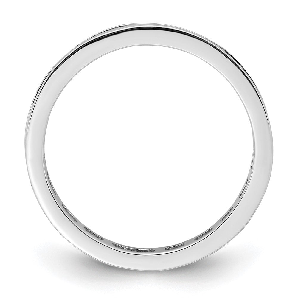 Solid Real 14k White Gold Polished 1/2ct Channel Set CZ Eternity Wedding Band Ring