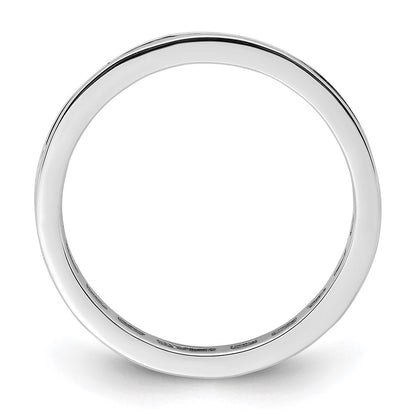 Solid Real 14k White Gold Polished 1/2ct Channel Set CZ Eternity Wedding Band Ring