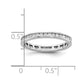 Solid Real 14k White Gold Polished 1/2ct Channel Set CZ Eternity Wedding Band Ring