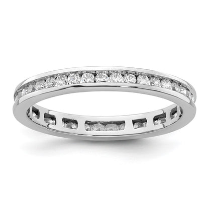 Solid Real 14k White Gold Polished 1/2ct Channel Set CZ Eternity Wedding Band Ring