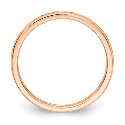 Solid Real 14k Rose Gold Polished 1/2ct Channel Set CZ Eternity Wedding Band Ring