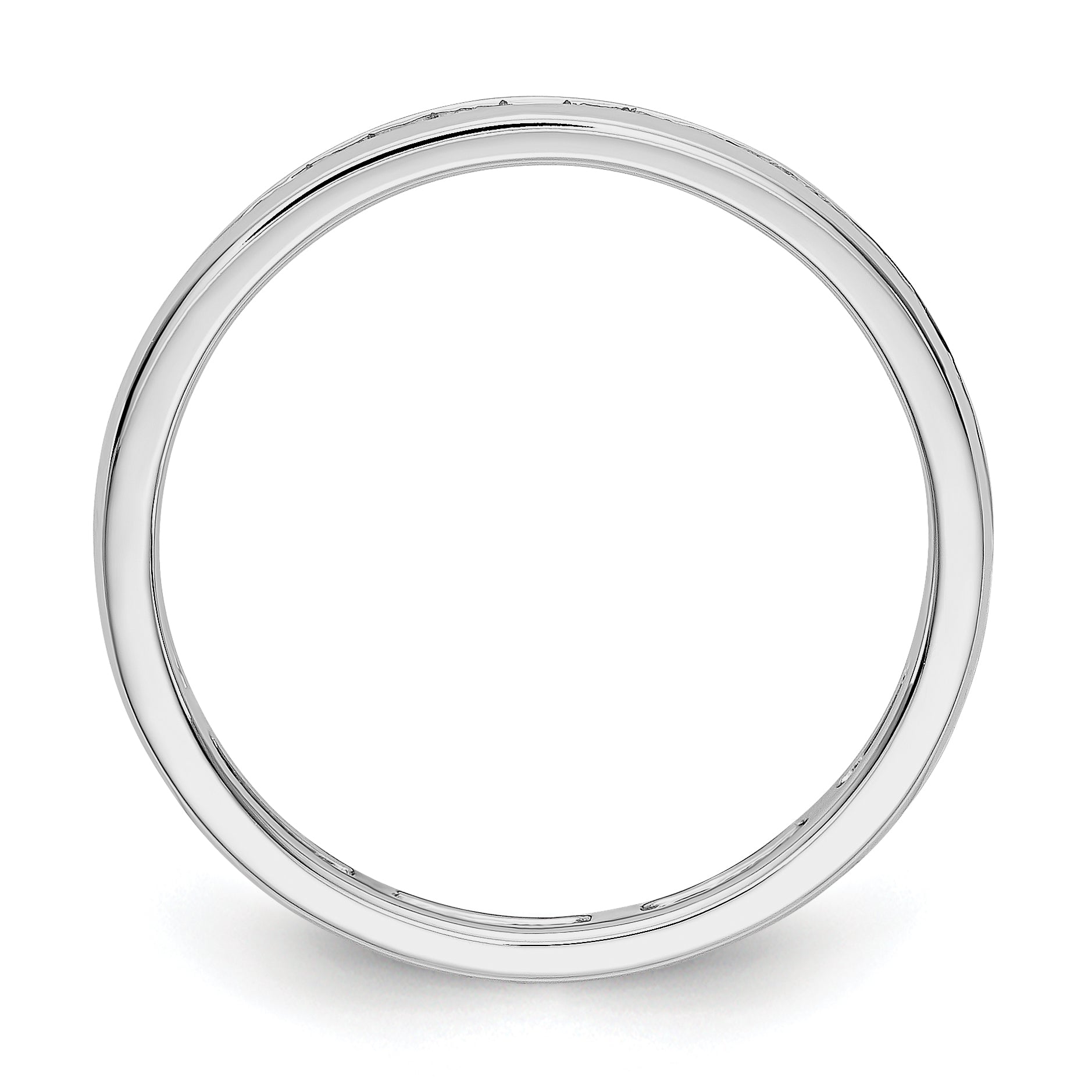 Solid Real 14k White Gold Polished 1/2ct Channel Set CZ Eternity Wedding Band Ring