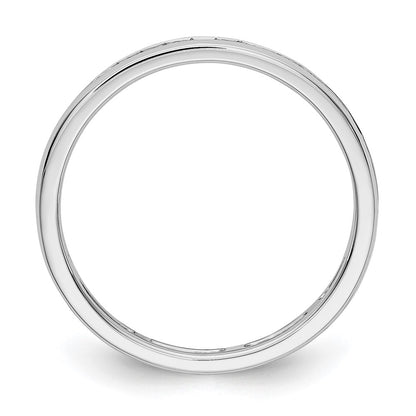 Solid Real 14k White Gold Polished 1/2ct Channel Set CZ Eternity Wedding Band Ring
