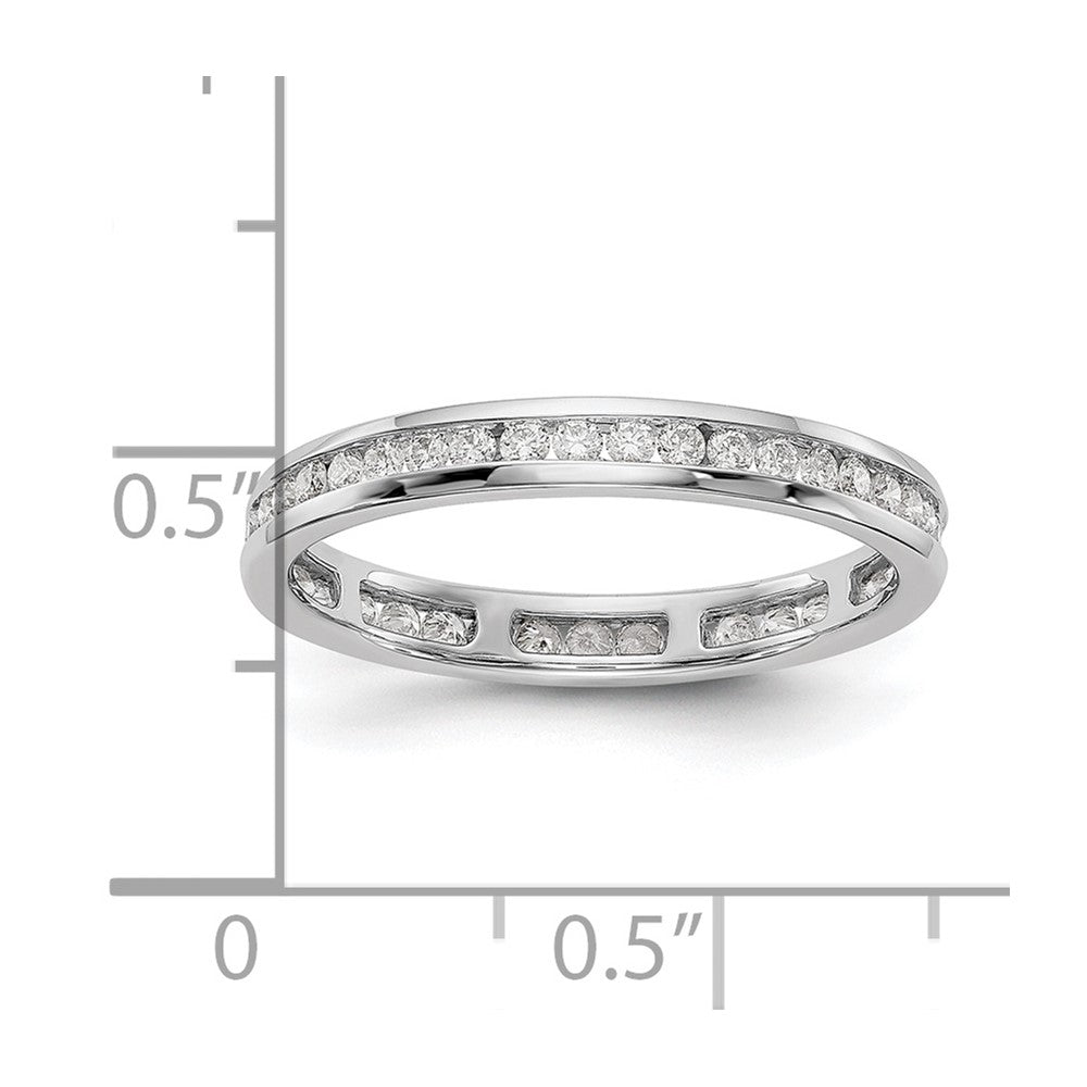 Solid Real 14k White Gold Polished 1/2ct Channel Set CZ Eternity Wedding Band Ring