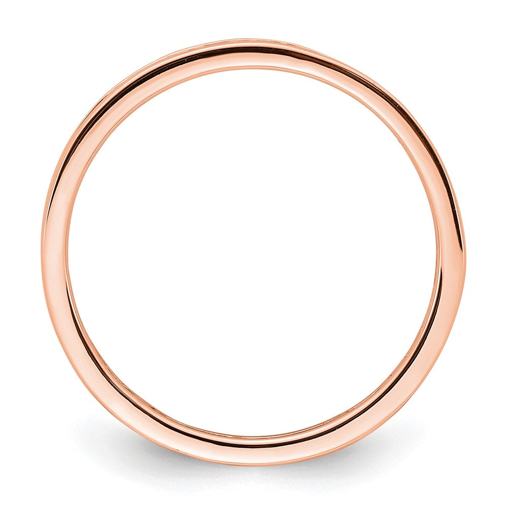 Solid Real 14k Rose Gold Polished 1/2ct Channel Set CZ Eternity Wedding Band Ring