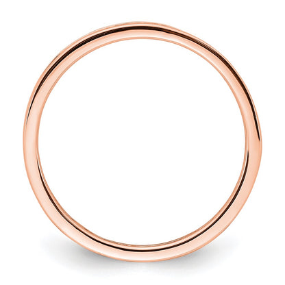 Solid Real 14k Rose Gold Polished 1/2ct Channel Set CZ Eternity Wedding Band Ring