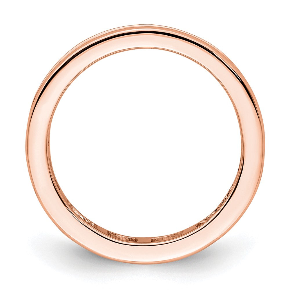 Solid Real 14k Rose Gold Polished 1ct Channel Set CZ Eternity Wedding Band Ring